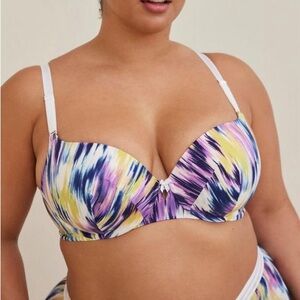 Torrid Curve 360 Back Smoothing Underwire Bra 40DD Abstract Brushstroke Print